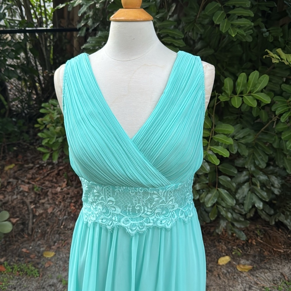 Turquoise floor length maxi dress, size 12 - Picture 2 of 6